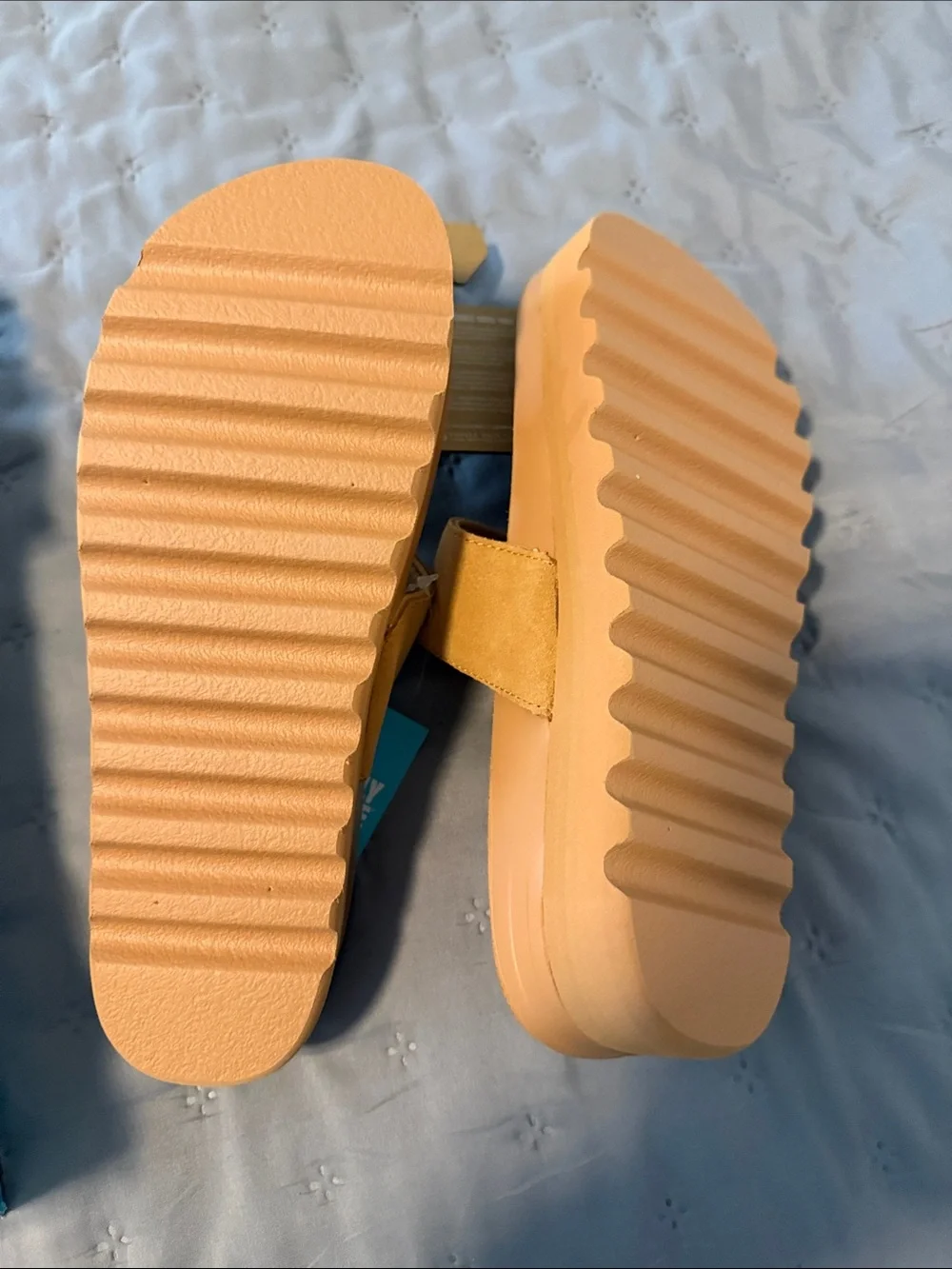 Reef Brown Suede Platform Thong Sandals